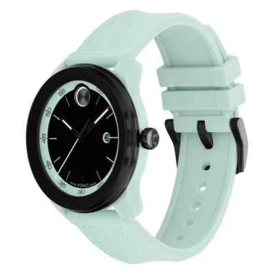 Movado Bold TR90 SWISS Quartz Mint Green Rubber Strap Date Watch 3601208 - Image 1 of 4