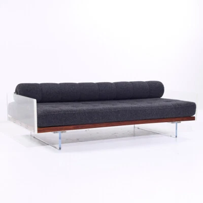 Vladimir Kagan for Holly Hunt Mid Century Lucite Roll Back Daybed Sofa - Image 1 of 4