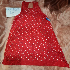 New Womens L/XL Star Pullover Asymmetrical Red Swimsuit Cover Up NWT Coverup - Picture 1 of 7