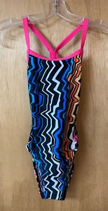 Nuovo costume da bagno donna ARENA Zig Zag Challenge pezzo unico - taglia 24 - Foto 1 di 3