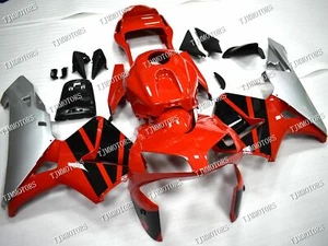 Fit for 2003-2004 CBR600RR Red Silver ABS Injection Mold Bodywork Fairing Kit - Picture 1 of 7