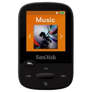 SanDisk Clip Sport 4GB MP3 Player, Black, MicroSDHC Card Slot (Refurbished)