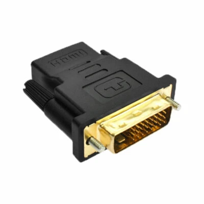 HDMI Buchse > DVI Stecker 24+1 Kabel Adapter 1080P 3D 4K Full HD TV PC Vergoldet - Bild 1 von 4