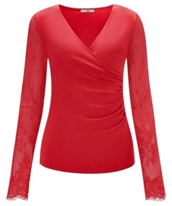 Top da donna Joe Browns rosso con maniche in pizzo - UK 12 - Foto 1 di 4