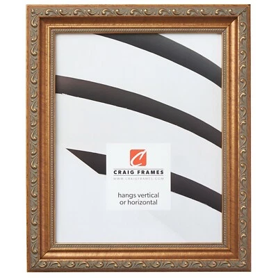 Craig Frames Ancien Ornate, Antique Gold Picture Frame, Square Sizes