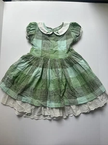 Girls Well Dressed Wolf Green plaid Dress 4T EUC - Picture 1 of 4