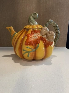Blue Sky Pumpkin Teapot 2014 Thanksgiving - Picture 1 of 13