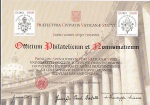 Vatican sheet philatelic certificate restoration of Saint Peter's Square COA - Picture 1 of 2