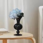 Glass Flower Vase Black Elegant Modern Vase Vintage For Shelf Mantels Office