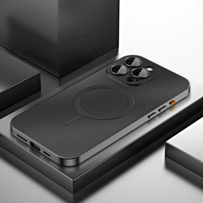 Funda MagSafe Magnética de Aleación de Aluminio Metal para iPhone 16 Pro Max 15 14 13 Cubierta Foto 1 de 4