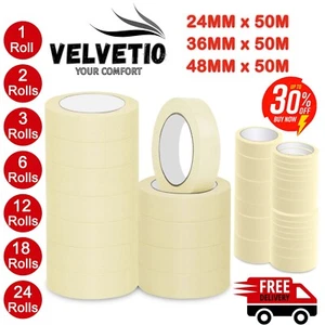 GENERAL MASKING TAPE 24MM - 48MM X 50M DIY CRAFT PAINTING DECORATING EASY TEAR - Picture 1 of 25