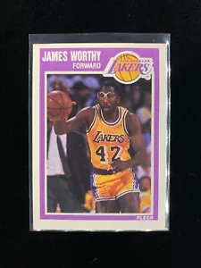 1989-1990 Fleer Basketball Near Mint - Mint James Worthy Los Angeles Lakers HOF - Picture 1 of 2