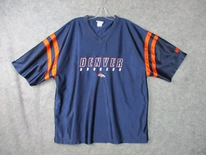 Vintage Denver Broncos Jersey Mens XXL Blue Top Football Embroidered Blank Adult - Picture 1 of 18
