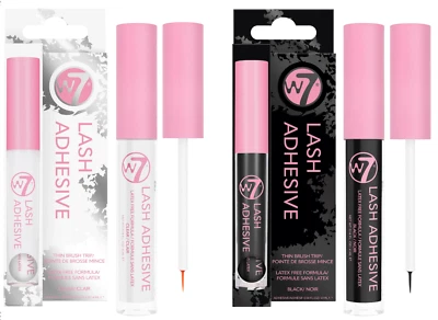 W7 Lash Adhesive False Eyelash Glue Clear / Black Latex Free Thin Brush 4ml - Image 1 of 4