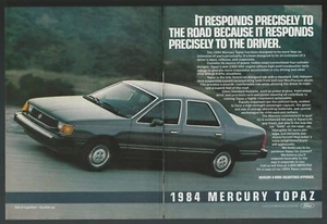 1984 MERCURY TOPAZ 2-page advertisement, Ford Lincoln Mercury print ad - Bild 1 von 3