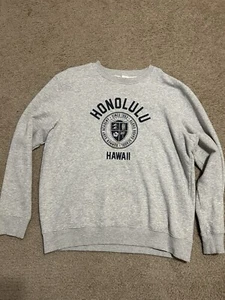 H&M Honolulu Hawaii Crewneck Sweatshirt Grey XL - Picture 1 of 6