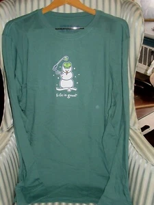 NEU MIT ETIKETT LIFE IS GOOD HERREN L/S CRUSHER T-SHIRT - "SCHNEEMANN GOLF"... TOLLES GESCHENK (L) - Bild 1 von 3