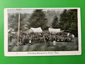 Dedicating Monument at Tenino, Washington Postcard ~ Ezra Meeker, Oregon Trail - Picture 1 of 2