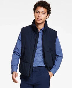 $148 Calvin Klein Men's Blue Zip-Front Puffer Vest Jacket Coat | Sapphire | M - Picture 1 of 1