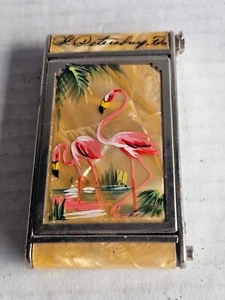 Vintage Girey Giallo Celluloide Pieghevole Compatto Specchio Rouge Porta Rossetto Raro - Foto 1 di 5