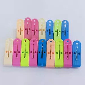 Plastic Laundry Clothes Hanging Pins Drying Hanger Clips Long Pegs 20 Pcs Grip - Picture 1 of 7