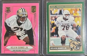 2025 Panini Football Kelvin Banks Jr. 2 Card Rookie Parallel Trading Lot - Picture 1 of 2