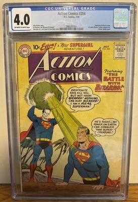 ACTION COMICS #254 1959 CGC 4.0 1ST ADULT BIZARRO AND MEETS SUPERMAN - Image 1 of 4