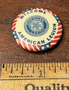 AMERICAN LEGION, Welcome, , Pinback Button  1.25 in Dia. - Picture 1 of 2