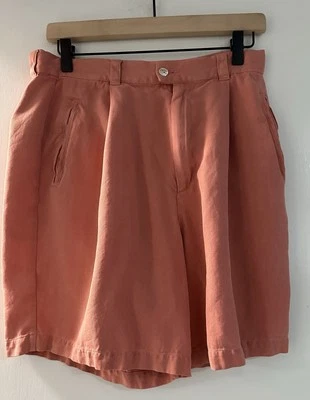 Tommy Bahama 100% Silk Coral pleated Shorts with pockets Size 12 - Image 1 of 3