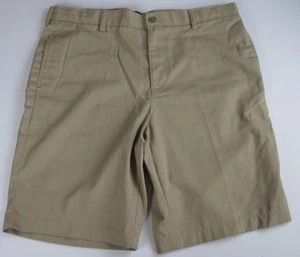 LANDS END Khaki School Uniform Plain Front Chino Shorts Boys 16 NEW - Picture 1 of 7