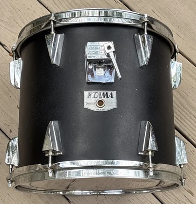 Tambor Tom Tama Granstar 12" vintage plano negro envoltura Japón Foto 1 de 4