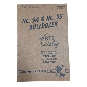 Caterpillar No 9A & 9S Bulldozer Parts Catalog Form 32013 April 1956 Vintage - Picture 1 of 10