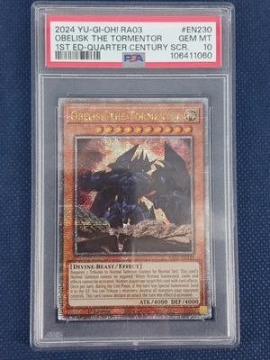 YuGiOh Obelisk the Tormentor #RA03-EN230 1st Ed Quarter Century Rare 2024 PSA 10 - Image 1 of 2
