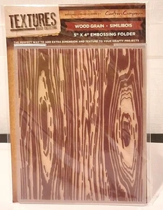 Crafter's Companion TEXTURES-WOODGRAIN Embossing Folder 5” x 4” - Picture 1 of 4