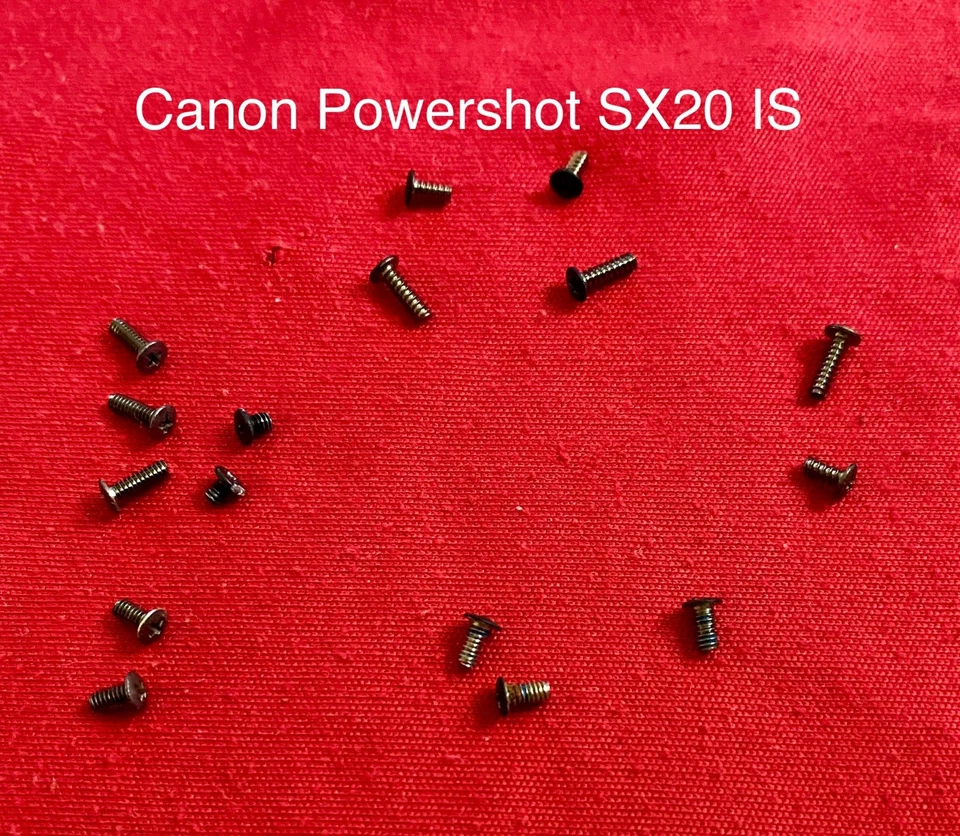 Tornillos de cuerpo (16 piezas) para cámara digital Canon Powershot SX20 IS - Piezas de reparación Foto 1 de 1