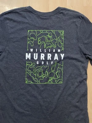 William Murray Golf Large Gray T Shirt Topography Graphic Front Back Small Logo - Image 1 of 4