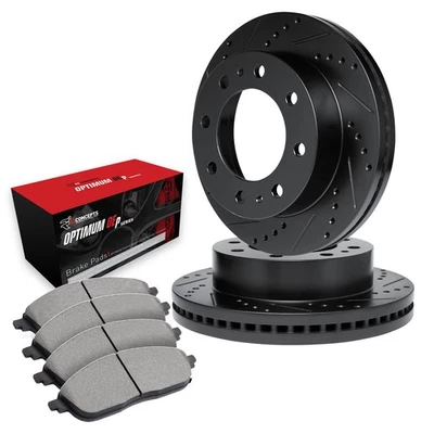 For Plymouth PB350 81-83 Drilled & Slotted Front Brake Kit w Optimum Pads Foto 1 de 2