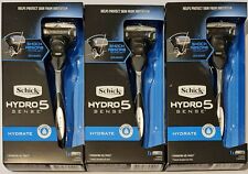 Schick Hydro 5 Sense Hydrate for Men - 3x Kit of 1 Razor Handle & 1 Blade