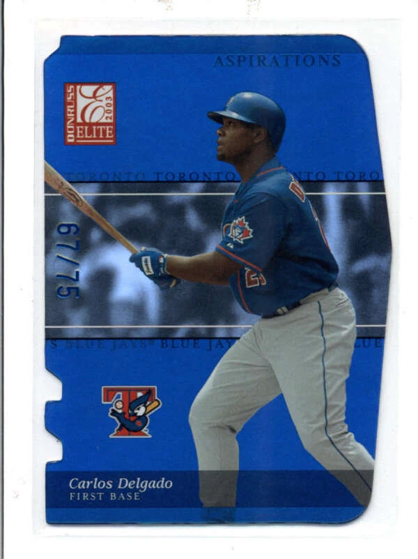 CARLOS DELGADO 2003 DONRUSS ELITE #76 ASPIRATIONS BLUE DIE-CUT #67/75 AZ8478 Foto 1 de 1