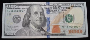 $100 dollar bill *star note* Series 2017A (SKU#55) - Picture 1 of 2