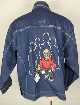 Jaqueta jeans masculina Dtek urbana hip hop rolante dados fumar algodão 3XL - Imagem 1 de 4