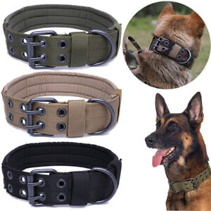 Tactical Dog Collar Adjustable Double Buckle Military Training Medium Large Dog