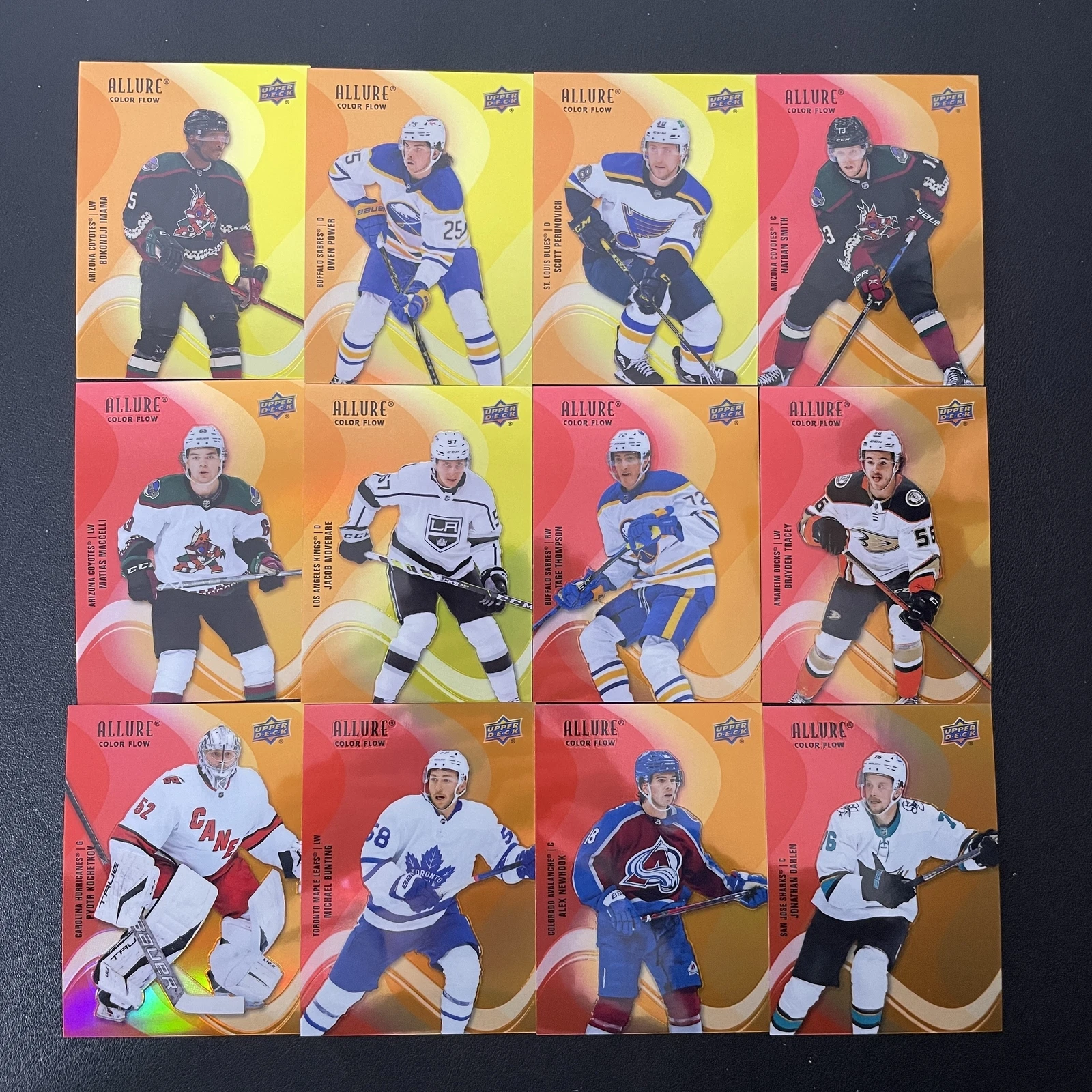 2022-23 UD Allure Lot*12 Color Flow Owen Power Scott Ferunovich Red Orange DZOXR