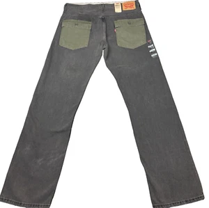 Levis 569 Jeans Mens 34x36 Grey Denim Pants Loose Straight Green Pockets NWT - Picture 1 of 15