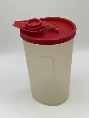 Tupperware Ölprinz Schüttelbecher Tropfgenau Kännchen Essig Öl 500 ml Rot + - Bild 1 von 2