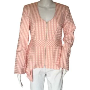 Nanette Lepore Women's Grand Hotel Asymetric Peplum A Jacket Pink Sz 6 - Picture 1 of 8