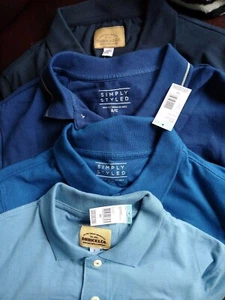 Polo Golf Shirts Mens Small Lot Of (4) Shades Of Blue Short Sleeve Cotton - Picture 1 of 11