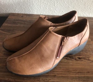 Naturalizer Jiggy Womens Brown Faux Leather Side Zip Shoe US 10M VGUC - Picture 1 of 19