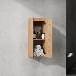 Modern Plywood Floating Wall Cabinet with Door /Shelves Storage Side Cabinet - Picture 1 of 12