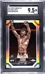2024 Topps Chrome UFC #26 Diego Lopes RC Rookie Sepia Refractor SGC 9.5 - Picture 1 of 2